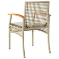 thumbnail image 5 of vidaXL Garden Chairs with Cushions 4 pcs Beige Poly Rattan Acacia Wood, 5 of 5