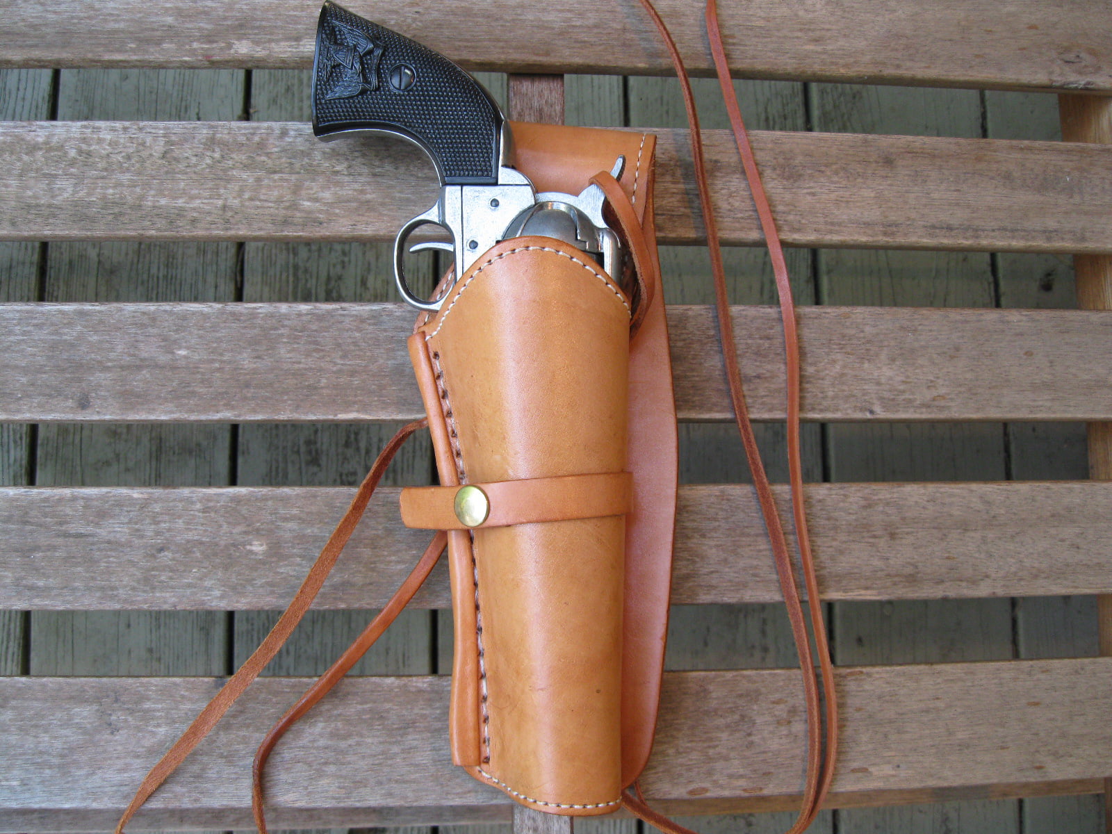 WESTERN COWBOY DOUBLE HOLSTER TOY GUN PLAY SET BROWN GRIPS C 