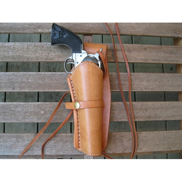Western Gun Holster Natural Color Right Handed For 38 Caliber Single Action Revolver Size 6 Smooth Leather Walmart Com Walmart Com