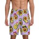 thumbnail image 1 of Balery Cartoon Avocados Pantalones cortos de pijama de punto de algodón para hombre con cinturilla y bolsillos-Large, 1 of 6