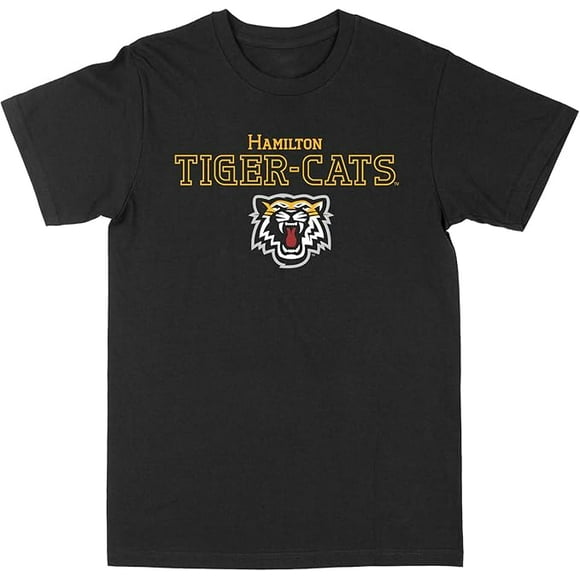 CFL Hamilton Tiger Cats Logo Face Black Medium T-Shirt