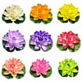 thumbnail image 3 of 9 Pcs Artificial Floating Foam Lotus Flower with Water Lily Pad, Lifelike Ornanment Perfect for Home Garden Pond Decoration, 3 of 7