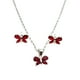thumbnail image 1 of COLLAR DE MARIPOSA ROJA LUX DE PLATA Y ARETES, 1 of 4