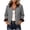 Gray-03, variant on Perfectbot Women's Short Barn Jacket, Button Down Corduroy Collar Rolled Cuff Coat with Pockets