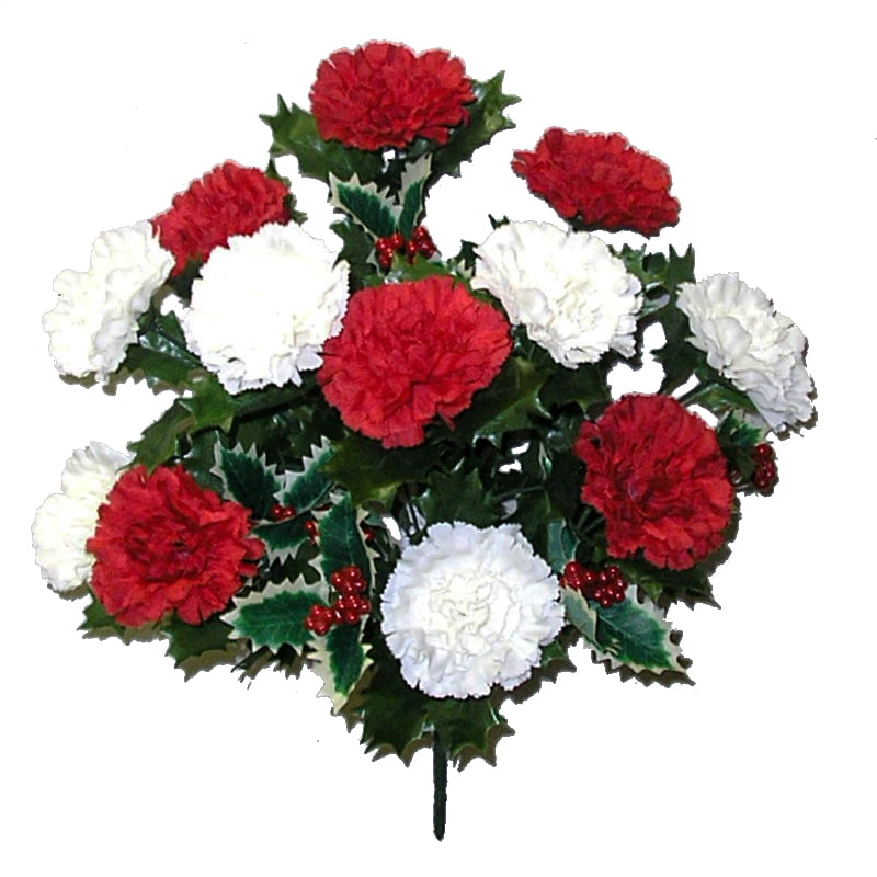 14 Stems Faux Blooming Carnation Berry Flower Bush