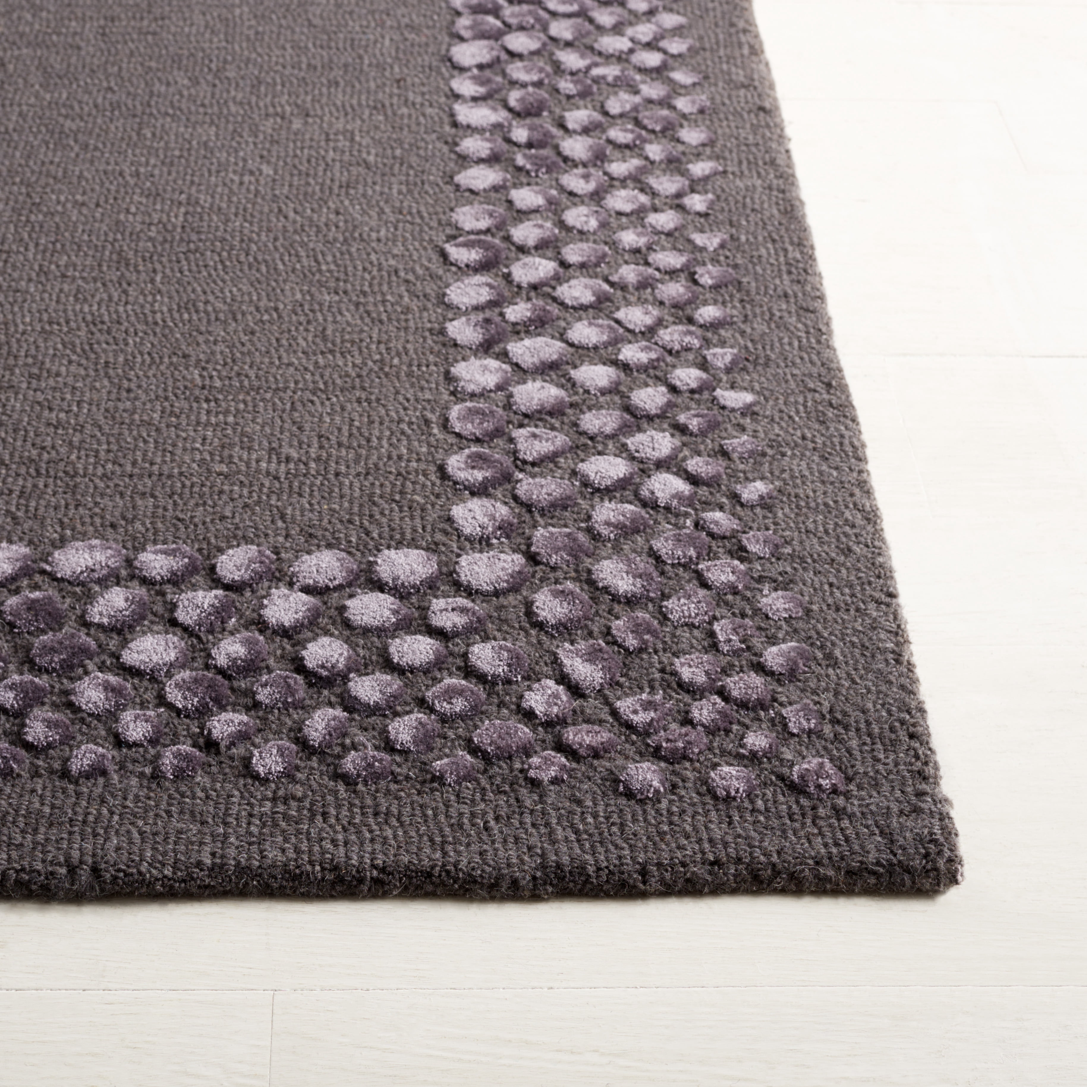 SAFAVIEH Glamour Elfrida Bordered Area Rug, Dark Grey, 5' x 8'