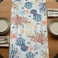 thumbnail image 5 of Table Runners 90 Inches Long Dress Scarves, Blue Coastal Farmhouse Coffee/Dining/Kitchen Table Runner for Living Room, Summer Beach Coral Shell Starfish Seahorse 13x90 Inch, 5 of 9