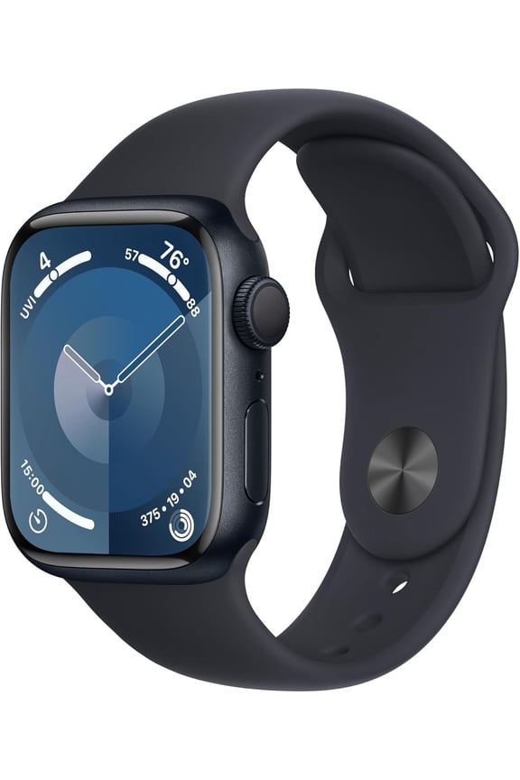 Restored Apple Watch Series 9 With Blood Oxygen. GPS + Cellular 41mm Midnight Aluminum Case with Midnight Sport Band - S/M. (Refurbished)