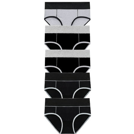 

Agnes Orinda Women 5 Packs High Rise Brief Stretchy Underwear