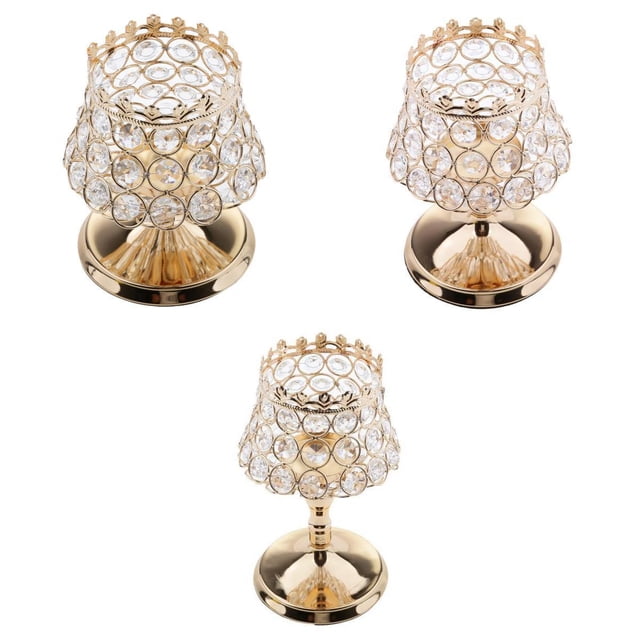 Candebros de Cristal de 3 Piezas para Boda Juego de Candebros Macarena Sujetador de vela votiva