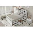 thumbnail image 5 of Full Size Captain Platform Bed Frame with Storage Bookcases and Shelves,Four Drawers,White, 5 of 6