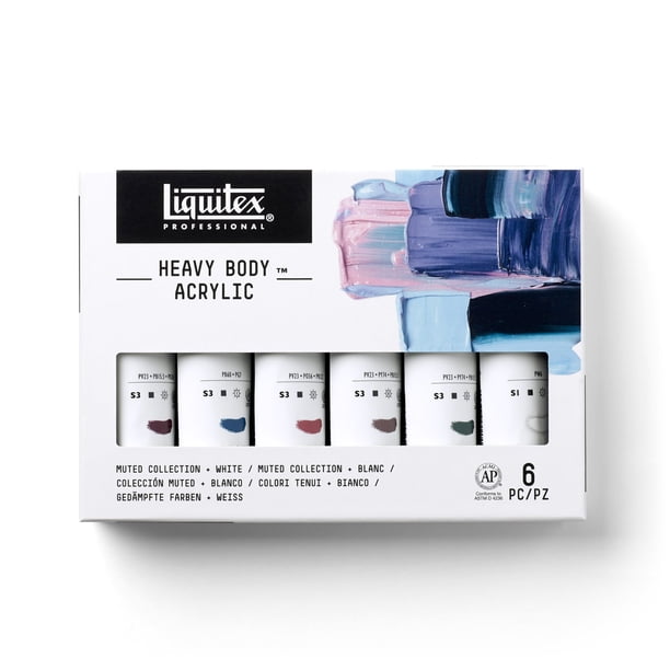 Liquitex Professional Heavy Body Acrylic Color Muted Colors Set, 6