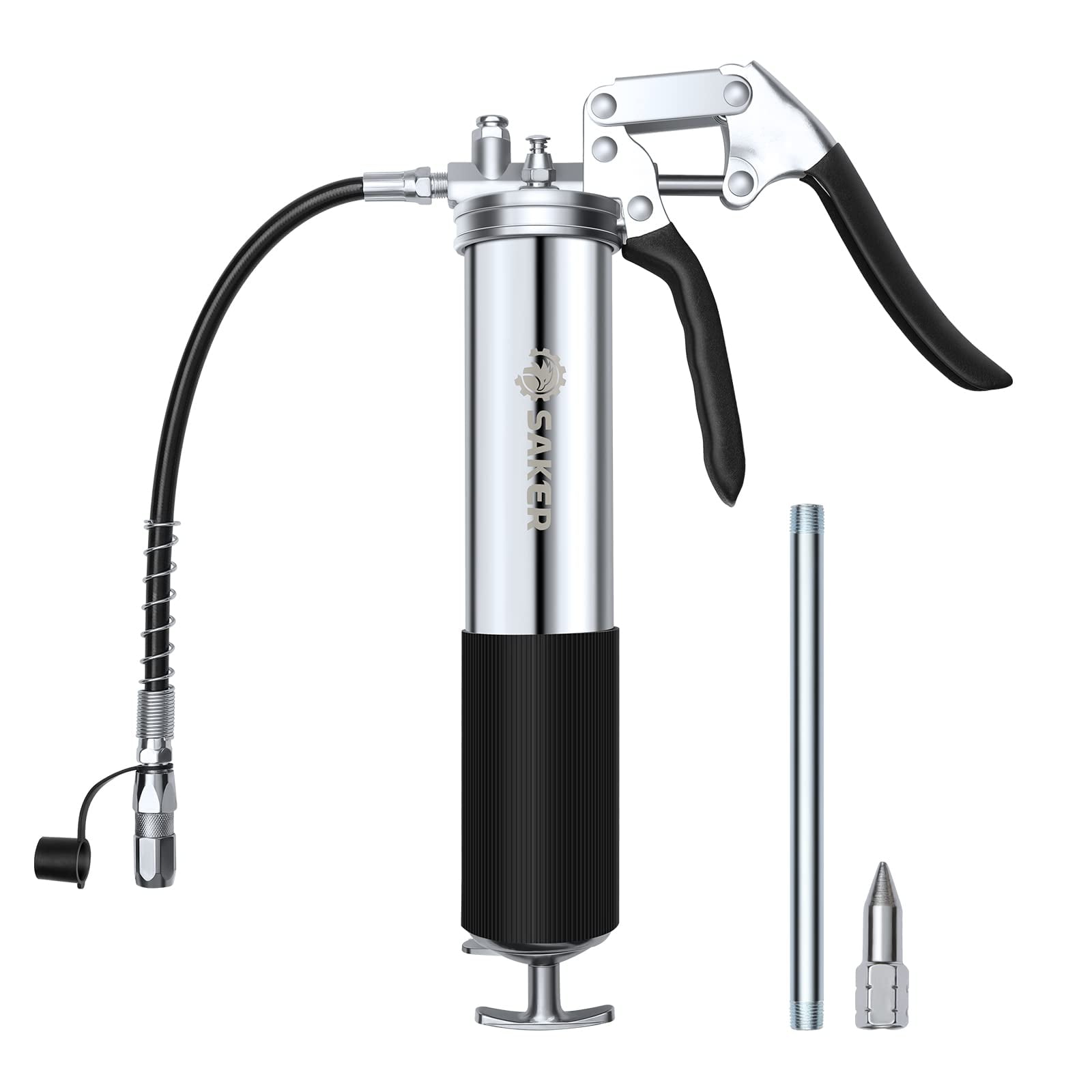 Saker Grease GunHeavy Duty PistolGrip 7000 PSI Grease Gun Kit with 12