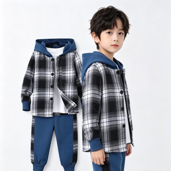 UYYX Ropa De NiñO Boys Fall Clothes Hooded Shirt Jogger Pants Two Piece Outfits For Toddler Boys
