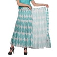 thumbnail image 2 of Moomaya Jupe Longue Imprimée pour Femmes Style Portefeuille Grande Taille Jupe Maxi à 3 Niveaux, 2 of 6