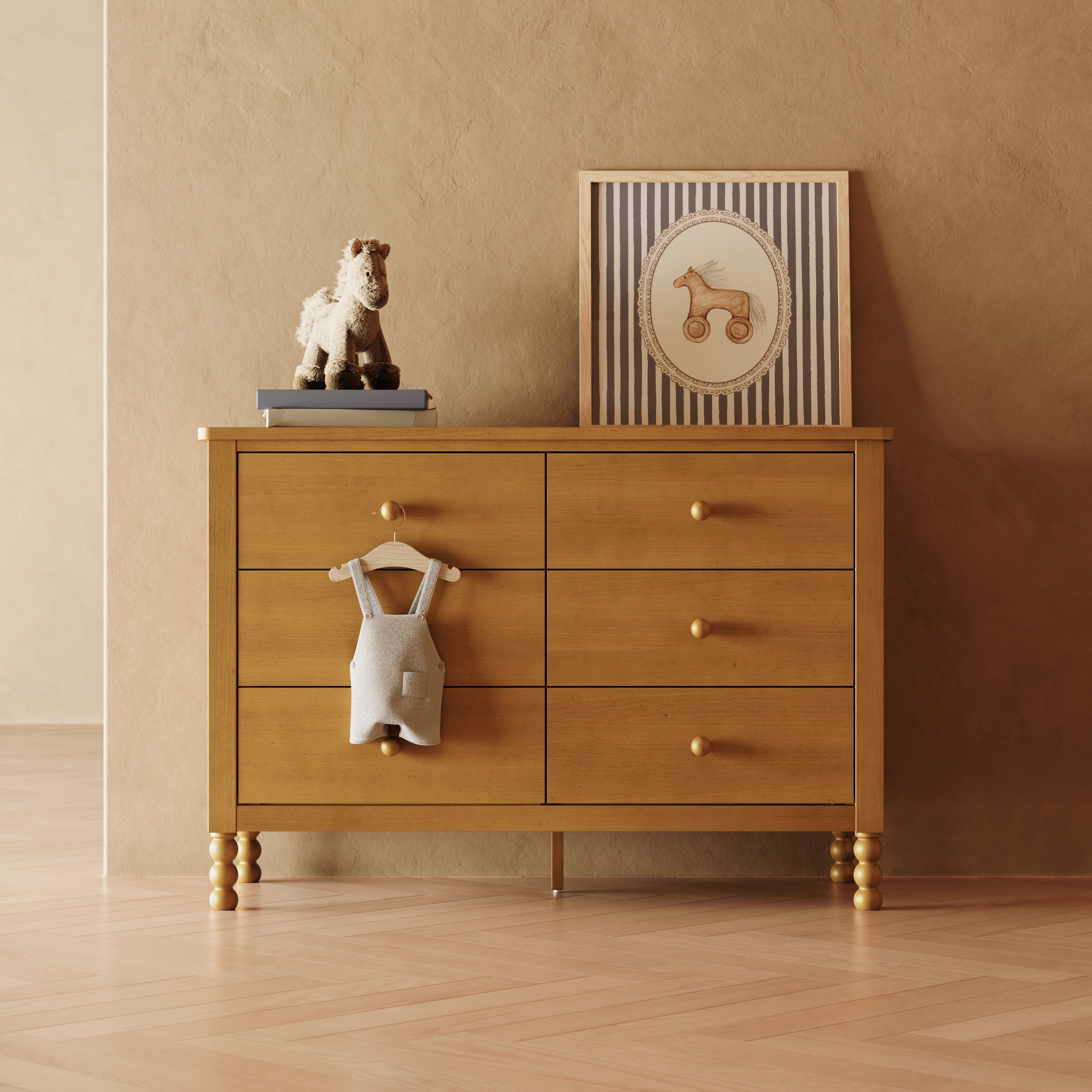 Art of Nursery by Storkcraft Rio 6 Drawer Nursery Dresser, Almond