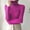Hot Pink, variant on Juslio Women Sweaters Pullovers Turtlenecks Solid High Neck Long Sleeve Knit Dark Blue