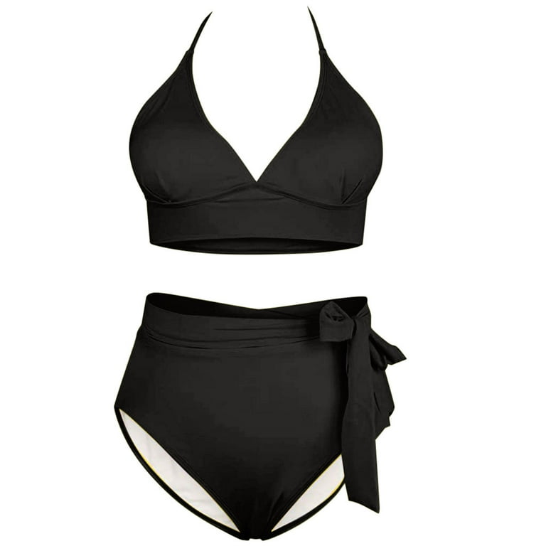 2 piece black swimsuit sale