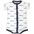 thumbnail image 2 of Hudson Baby Infant Boy Cotton Rompers 3pk, Gray Shark, 0-3 Months, 2 of 4