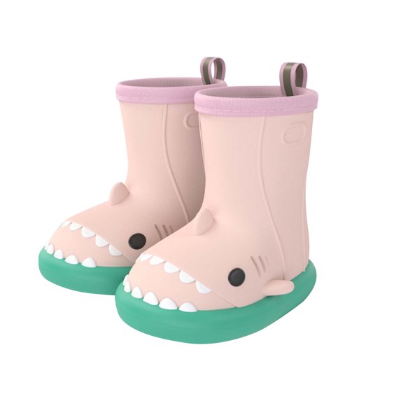 asdoklhq Girl's Shoes,3D Cartoon Shark Children's Rain Boots Baby Boys Girls Non-slip Rain Boots Water Shoes Waterproof Children's Rubber Shoes