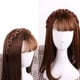 thumbnail image 4 of FELTECHELECTR piezas de aros para peluca, diadema de punto, banda para el cabello trenzada, adorable tocado para mujer, negro, marrón oscuro, 4 of 6
