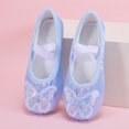 thumbnail image 5 of TFEOQRY Girls Satin Ballet Shoes with Sequin Embroidery Butterfly Decoration Soft Split Sole Elastic Straps Stage Dance Flats, 5 of 9