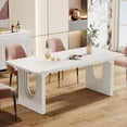 thumbnail image 1 of Tribesigns 71" Modern Dining Table for 6 to 8 People, Wood Kitchen Table for Dining Room, White, 1 of 5
