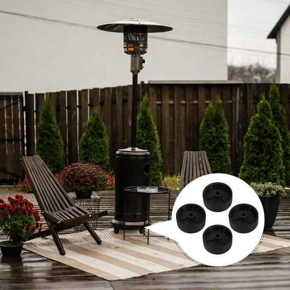 Beaupretty 4Pcs Universal Patio Heater Wheel Kit Heavy Duty Black Plastic for Garden
