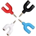 thumbnail image 3 of Genérico wefenad Adaptr Divisor de Audio para Auriculares de 3,5 mm Macho a 3,5 mm Hembra (Doble) para teléfonos. Color: Negro., 3 of 3