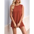 thumbnail image 6 of Jaimenalin Women'S Summer Sleeveless Casual Sweater Fit Tunic Tops and Shorts 2 Piece Beach Vacation Outfits Red XL, 6 of 8