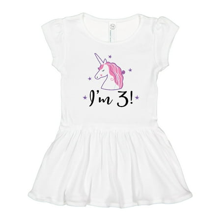 

Inktastic Third Birthday Cute Unicorn Gift Toddler Girl Dress