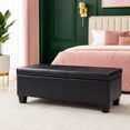 thumbnail image 5 of Black Storage Ottoman Bench, Upholstered Storage Bench with Lift Top for Bedroom Entryway, 5 of 8