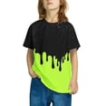 thumbnail image 4 of Jinhomg Kids Casual Summer Tees Boys Girls Cute Color Block Tops Lightweight Comfy Short Sleeve Crew Neck T-Shirts Daily Wear Green 11 Years, 4 of 6