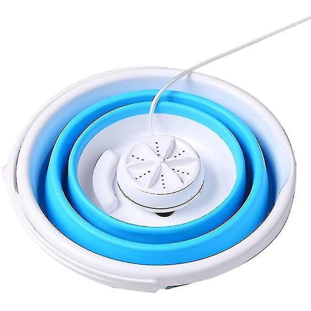 Mini lavadora portátil con bañera plegable, lavadora de turbina ultrasónica compacta, viaje alimentado por Usb (hy)