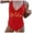 ZA4-Red, variant on KONDYS Womens Solid Color One Piece Swimsuits High Cut Athletic Training Swimwear Bathing Suits