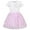Pink, variant on Girls Dress Golden Dot Crown Applique Dark Blue Tulle Short Sleeve 4 Years