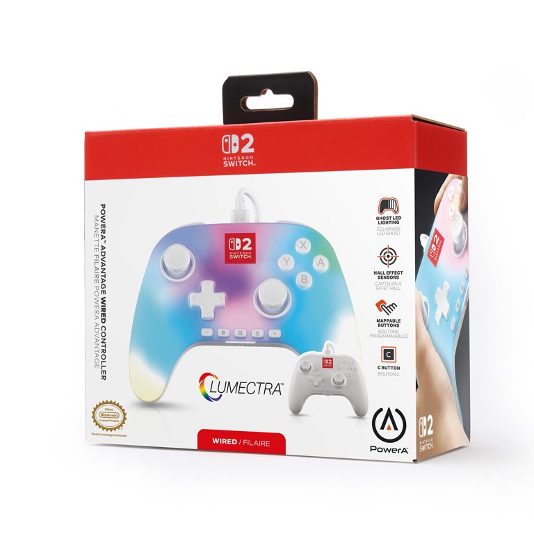 PowerA, Wired Controller for Nintendo Switch 2, Lumectra White