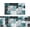 Teal Geometry, variant on Kitchen Floor Mats Set of Two, Non-Slip Washable Geometric Abstract Area Rug Turquoise Blue and Black Grey Art Painting Style,17"X47"+17"X30",Suitable for Kitchen Dining Room,Home,Sink,Laundry Room