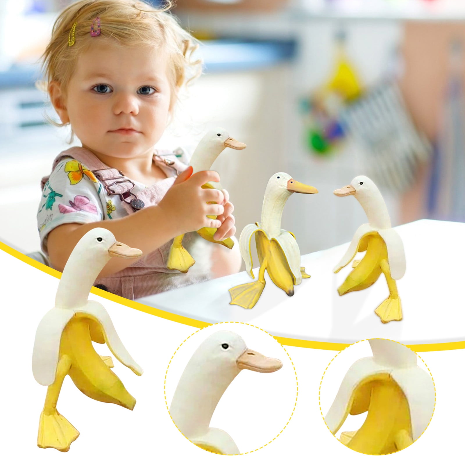 Fridja Banana Duck Garden Statue Outdoor Decor,Cute Creative Resin