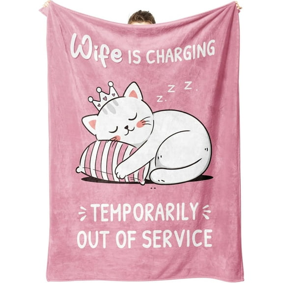 Pink Plush Fleece Blanket for Wifey 40x30 Inches - Perfect Funny Romantic Gift for Wife Girlfriend Christmas Birthday Valentines Present