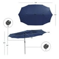 thumbnail image 3 of Costway 15FT Twin Patio Double-Sided Umbrella 48 Solar LED Lights Crank Outdoor Navy, 3 of 12