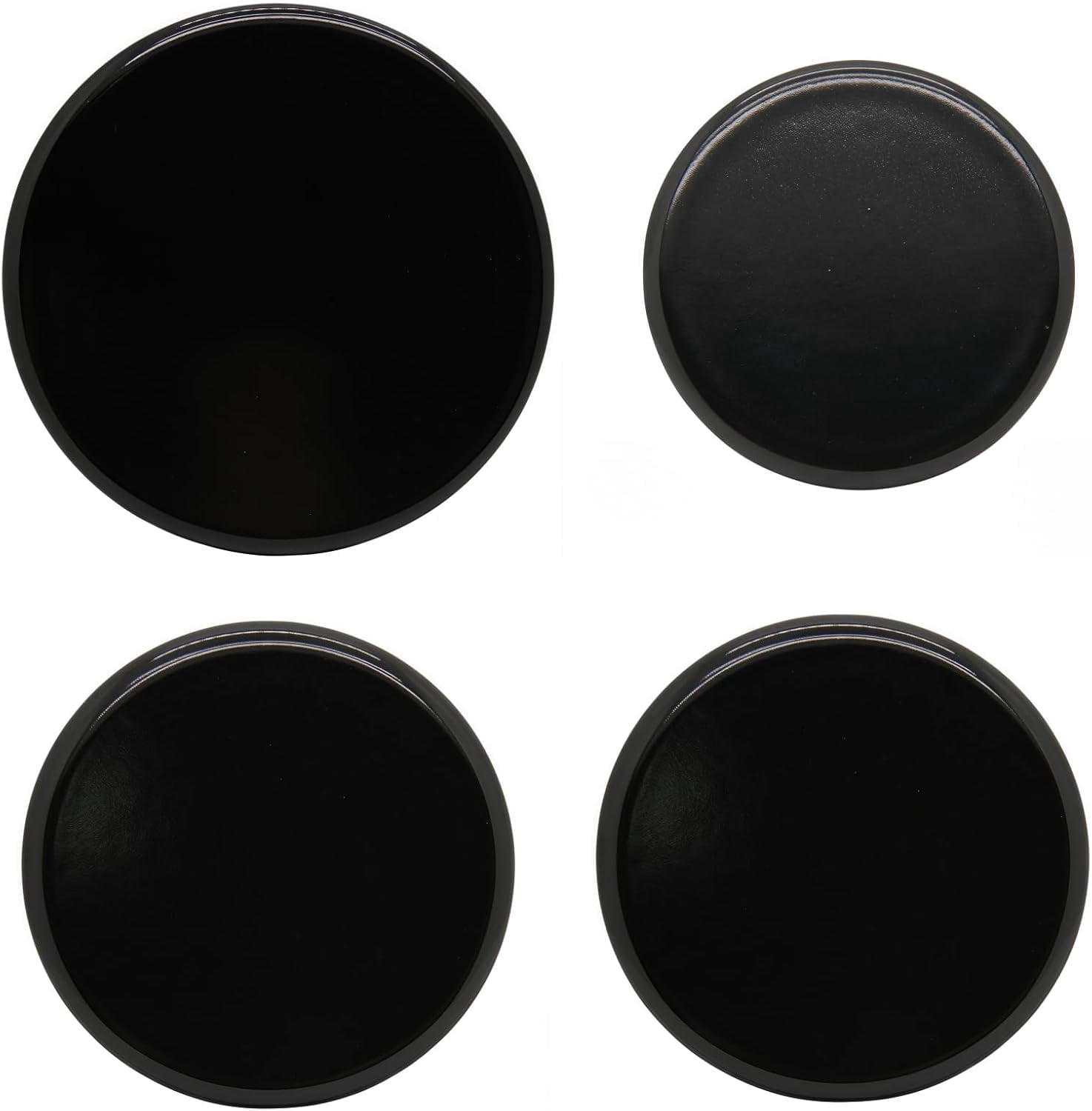 ABCISI 4-piece Gas Stove Burner Caps Covers Set, Compatible Flame Caps for Cooking, Prevent Flame Overflow with Safety and Combustion Efficiency for Various Stovetops (1Large,2Middle,1Small) (Flat)