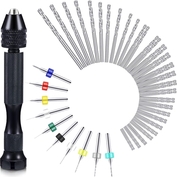 Juego de brocas manuales Mudder, 57 piezas, Pin Vise Micro Twist