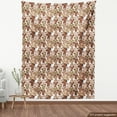 thumbnail image 4 of Ambesonne Fashion Fabric by the Yard Upholstery, Eyes Mouths Noses Artwork, 2 Yards, Pale Chocolate and Camel, 4 of 5