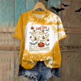 thumbnail image 4 of enyan Halloween Womens Shirt Funny Pumpkin Printed Shirts Short Sleeve Graphic Tees Fall T-Shirts Tops Halloween Shirt Women(Yellow,M), 4 of 4
