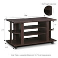 thumbnail image 2 of furinno indo fl-1000ex 4-tier low rise tatami tv stands with casters, espresso, 2 of 6