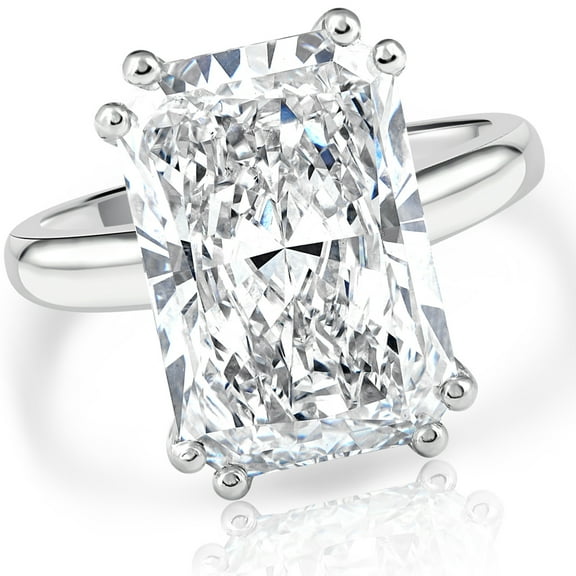 Pompeii Certified 4.00Ct Radiant Cut Diamond Engagement Ring White Gold Lab Grown (G,VS)