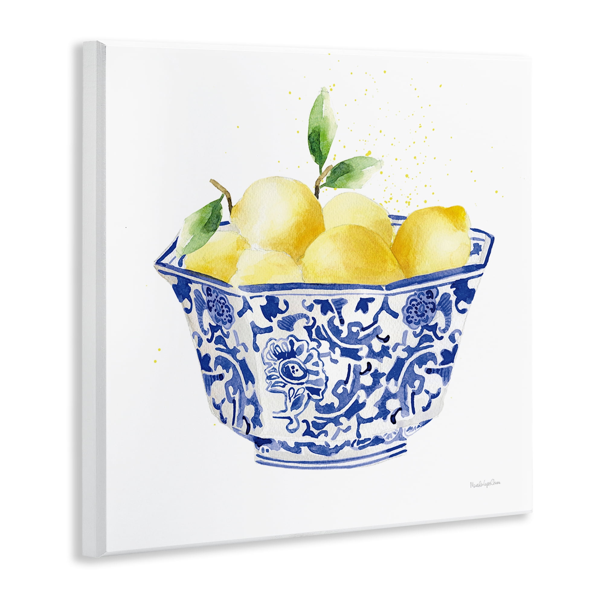 Stupell Industries Elegant Bowl of Lemons Food & Beverage Painting Unframed Art Print Wall Art, 12 x 12