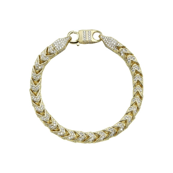 Silver Gold Iced Franco Bracelet