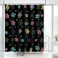 thumbnail image 5 of Dog Shower Curtain Colorful Paw Print Shower Curtain Cute Dog Cat Pet Paw Animal Lover Claw Footprint Modern Shower Curtain Set Bathtub Curtain Decor with 12 Hooks 72x72 inches, 5 of 6